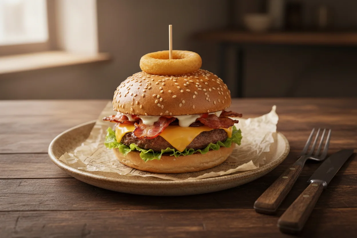 Double Bacon Burger at Balkan Grill Bol